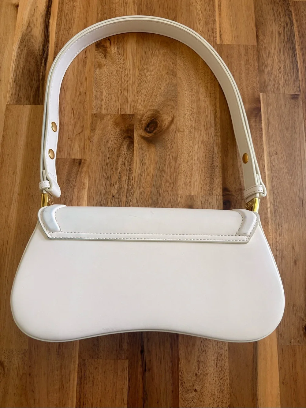JW PEI White Shoulder Bag with Gold-Tone Hardware